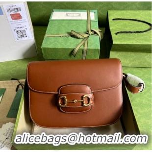 Promotional Gucci Horsebit 1955 Original Leather Shoulder Bag 602204 Brown