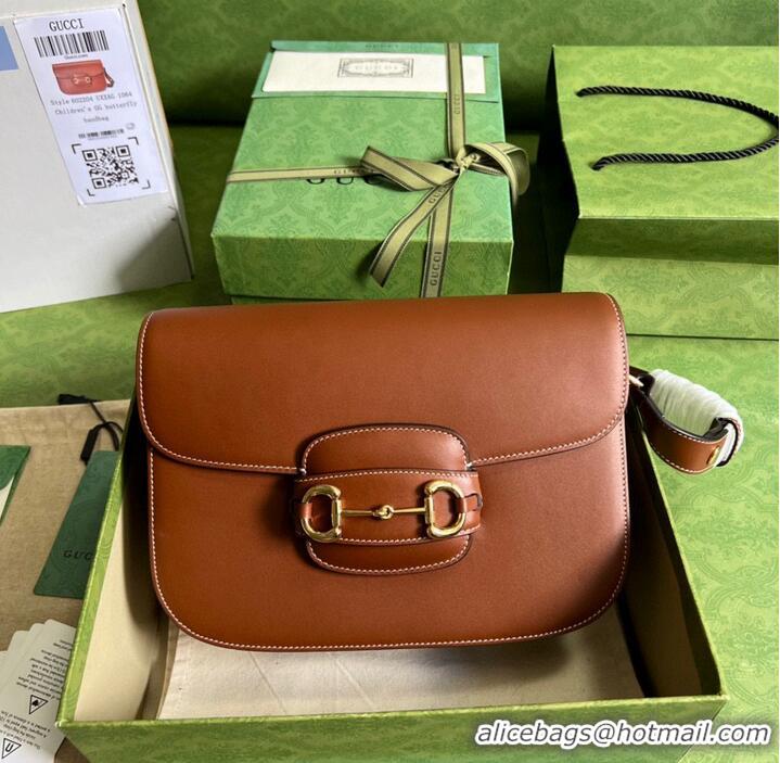 Promotional Gucci Horsebit 1955 Original Leather Shoulder Bag 602204 Brown