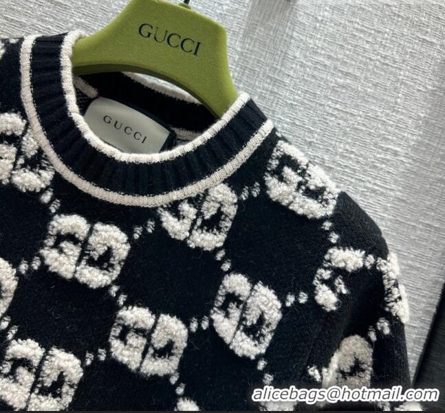 Promotional Gucci Wool GG Short-sleeved Sweater G102335 Black 2023