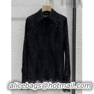 Famous Brand Dolce & Gabbana Lace Shirt DG102406 Black 2023