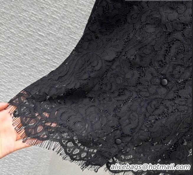 Famous Brand Dolce & Gabbana Lace Shirt DG102406 Black 2023