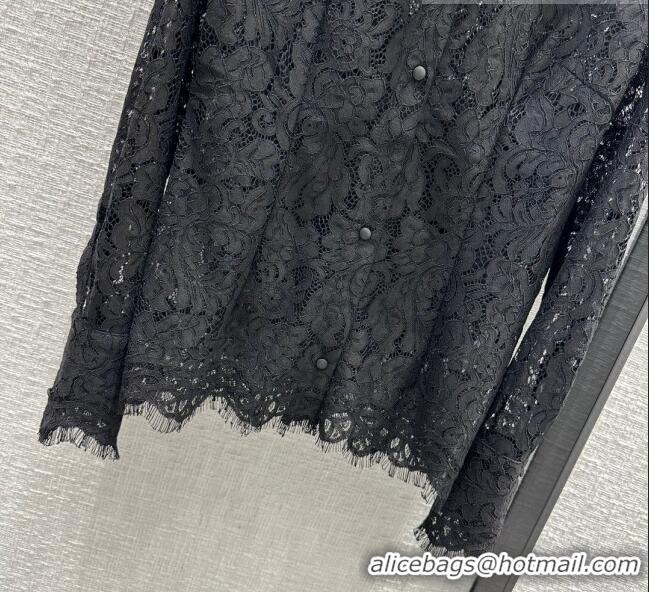 Famous Brand Dolce & Gabbana Lace Shirt DG102406 Black 2023