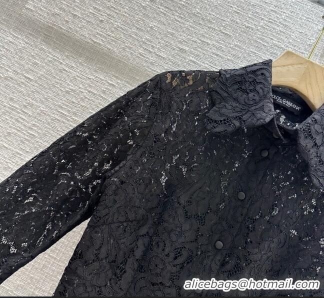 Famous Brand Dolce & Gabbana Lace Shirt DG102406 Black 2023