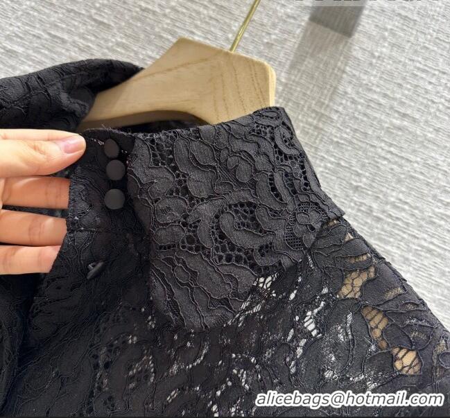 Famous Brand Dolce & Gabbana Lace Shirt DG102406 Black 2023