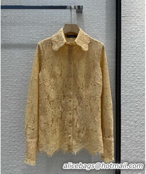 Buy Inexpensive Dolce & Gabbana Lace Shirt DG102407 Brown 2023