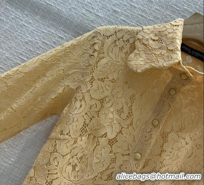 Buy Inexpensive Dolce & Gabbana Lace Shirt DG102407 Brown 2023