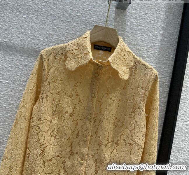 Buy Inexpensive Dolce & Gabbana Lace Shirt DG102407 Brown 2023