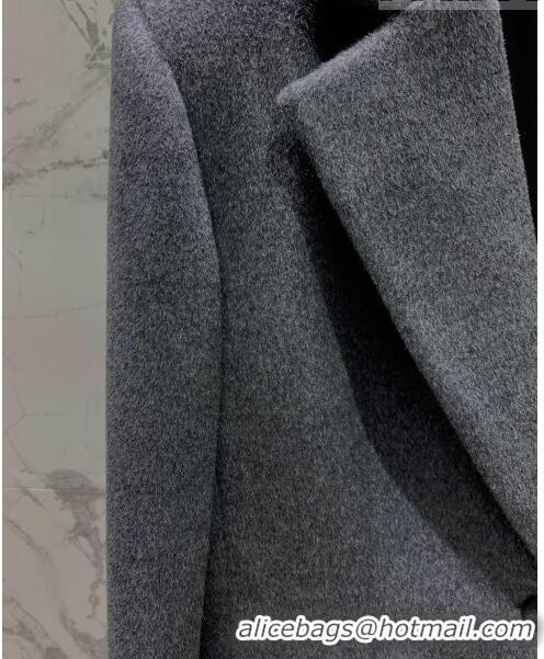 Big Discount Prada Wool Coat P102418 Grey 2023