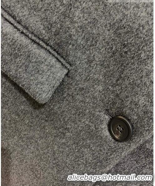 Big Discount Prada Wool Coat P102418 Grey 2023