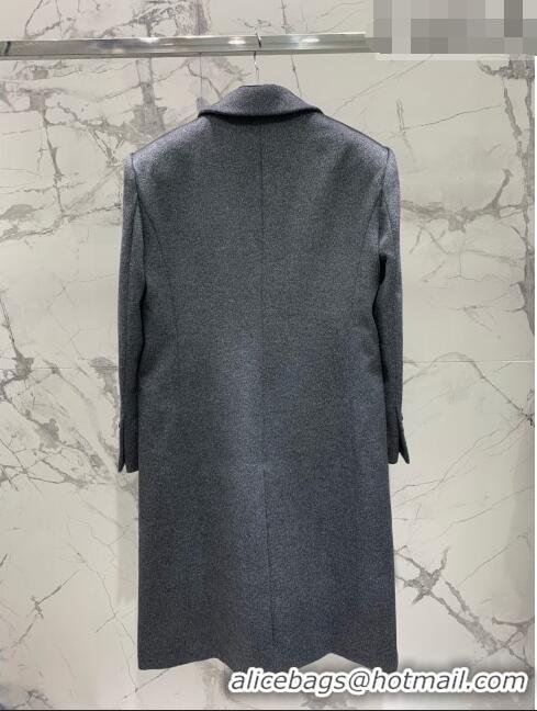 Big Discount Prada Wool Coat P102418 Grey 2023