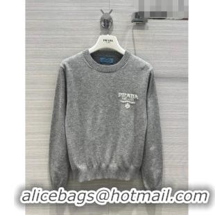 Well Crafted Prada Wool Sweater P102425 Grey 2023