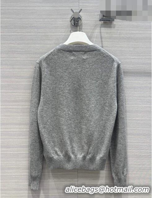 Well Crafted Prada Wool Sweater P102425 Grey 2023