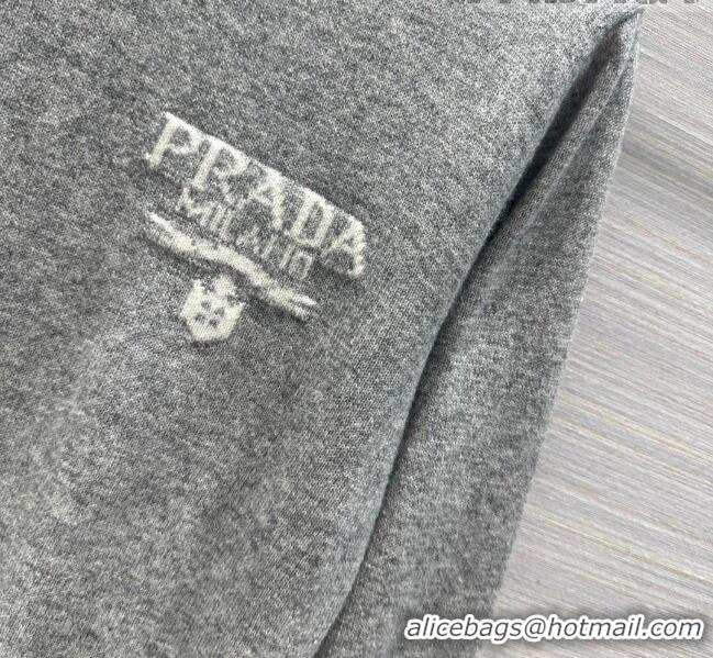 Well Crafted Prada Wool Sweater P102425 Grey 2023