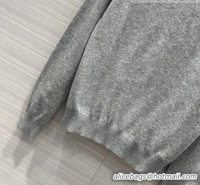 Well Crafted Prada Wool Sweater P102425 Grey 2023