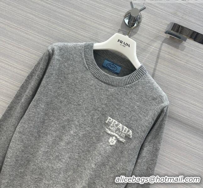 Well Crafted Prada Wool Sweater P102425 Grey 2023