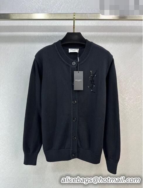 ​Top Grade Saint Laurent Knit Cardigan S102423 Black 2023