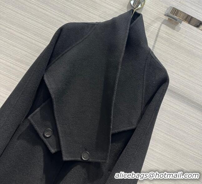 Grade Quality Dior Long Coat with Criss Cross Collar D102626 Black 2023