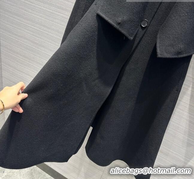 Grade Quality Dior Long Coat with Criss Cross Collar D102626 Black 2023