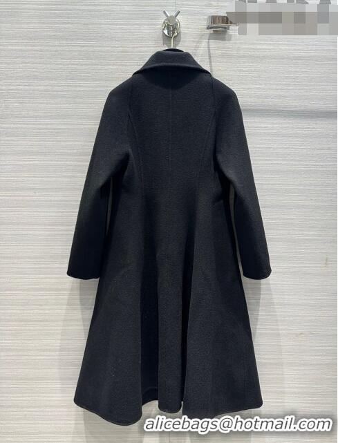 Grade Quality Dior Long Coat with Criss Cross Collar D102626 Black 2023