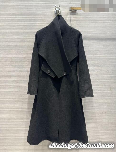 Grade Quality Dior Long Coat with Criss Cross Collar D102626 Black 2023