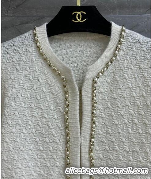 Buy Cheapest Chanel Cashmere Cardigan CH102609 Beige 2023