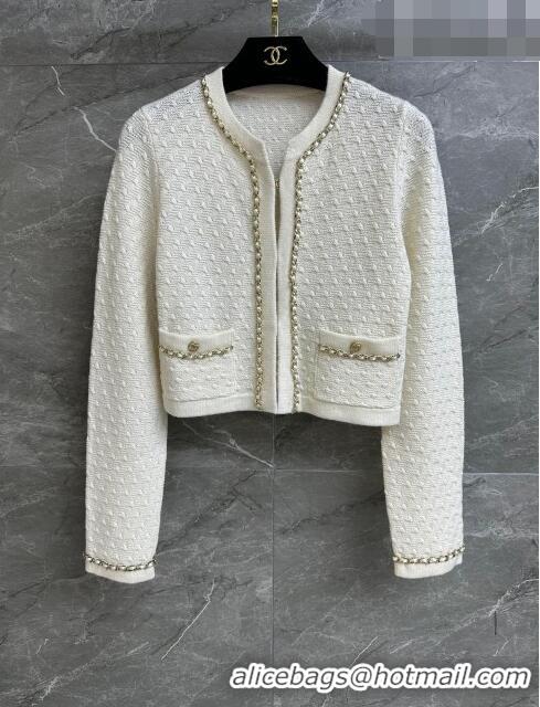 Buy Cheapest Chanel Cashmere Cardigan CH102609 Beige 2023