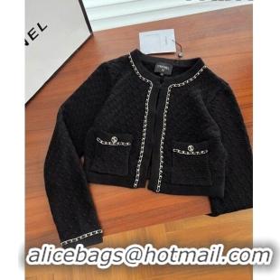 ​New Cheap Chanel Cashmere Cardigan CH102612 Black 2023