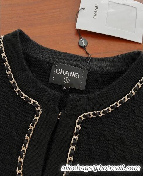 ​New Cheap Chanel Cashmere Cardigan CH102612 Black 2023