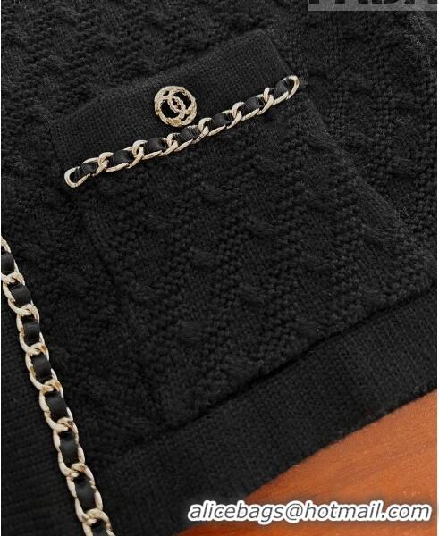 ​New Cheap Chanel Cashmere Cardigan CH102612 Black 2023