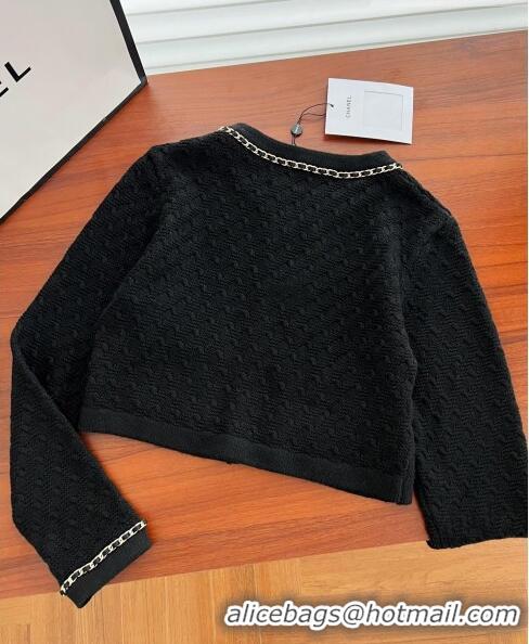 ​New Cheap Chanel Cashmere Cardigan CH102612 Black 2023