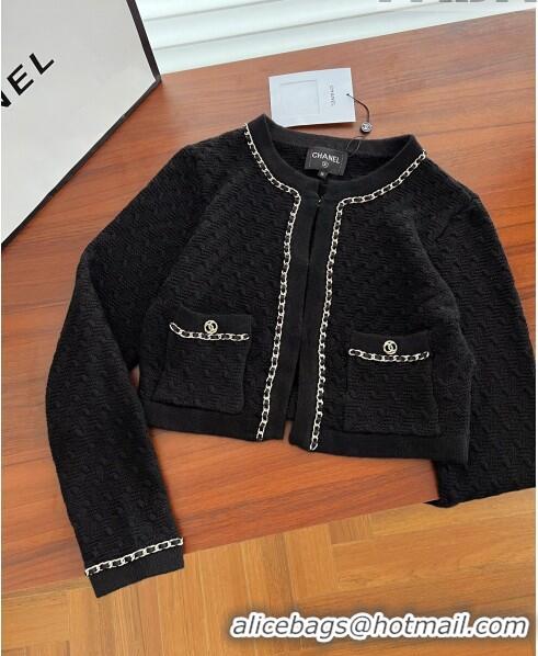 ​New Cheap Chanel Cashmere Cardigan CH102612 Black 2023