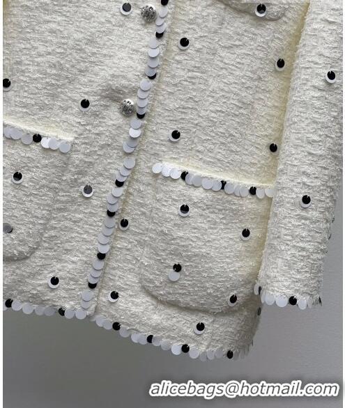 ​Luxurious Grade Chanel Tweed Jacket CH102634 White 2023