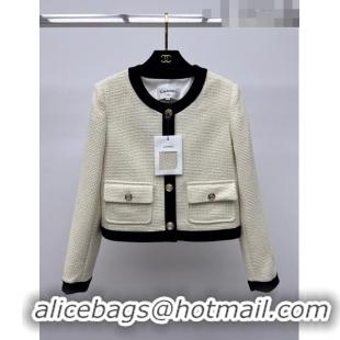 ​Well Crafted Chanel Short Tweed Jacket CH102637 Beige 2023