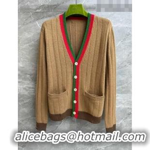 Top Grade Gucci Wool Cardigan G102651 Brown 2023