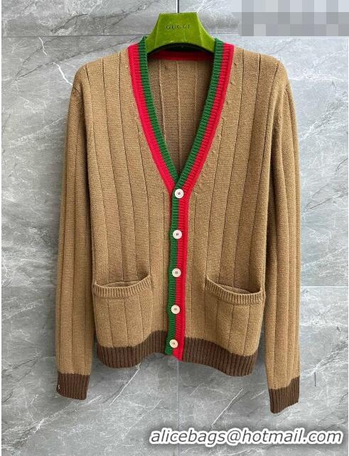 Top Grade Gucci Wool Cardigan G102651 Brown 2023