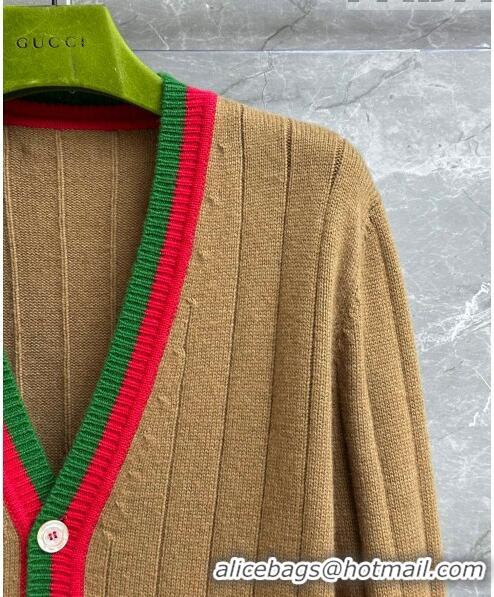 Top Grade Gucci Wool Cardigan G102651 Brown 2023