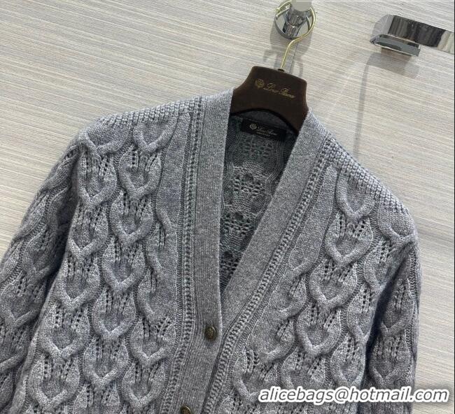 ​Super Quality LP Cashmere Cardigan LP102654 Grey 2023