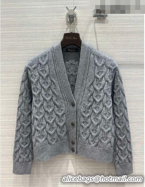 ​Super Quality LP Cashmere Cardigan LP102654 Grey 2023