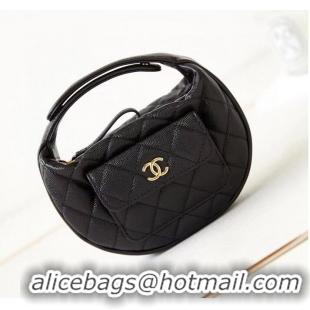 Top Grade Chanel Caviar Quilted Polly Pocket AP3467 Black