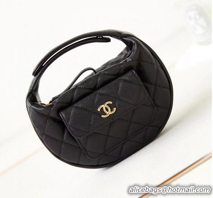 Top Grade Chanel Caviar Quilted Polly Pocket AP3467 Black