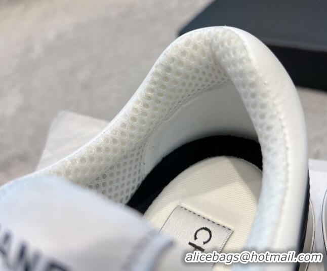 Low Price Chanel Calfskin CC Sneakers White/Black 011055