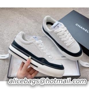 Purchase Chanel Suede Platform Sneakers Light Grey 011058