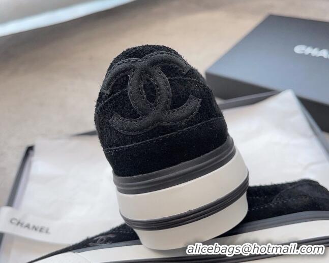 Best Price Chanel Suede Platform Sneakers Black 011059