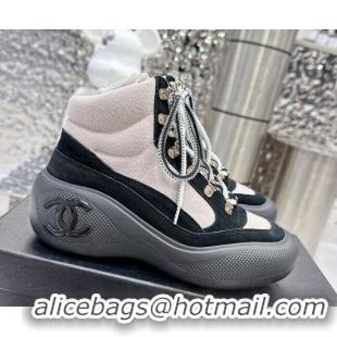 Durable Chanel Coco Neige Wool and Suede Snow Sneakers 5cm G45337 Light Pink 011060