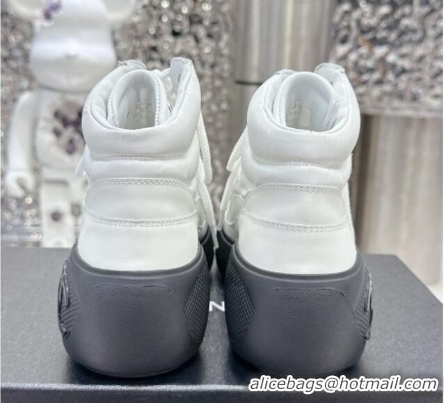 Lowest Price Chanel Coco Neige Fabric and Calfskin Snow Sneakers 5cm G45337 White/Black 011064