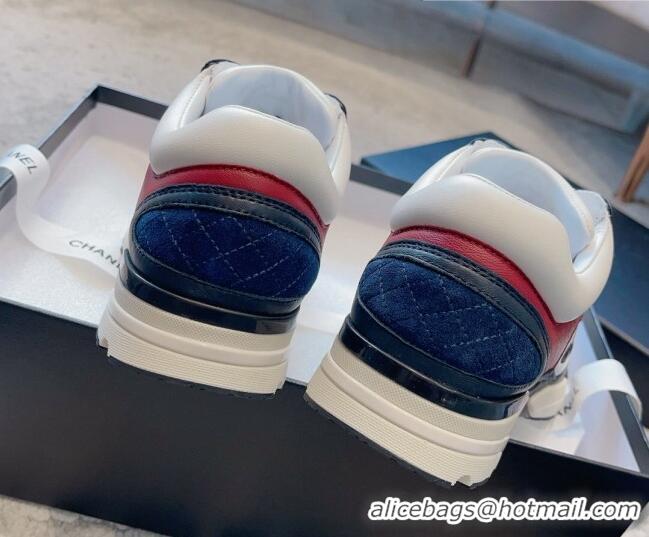 Charming Chanel Calfskin Sneakers G45333 White/Black/Red 011068