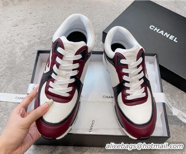 Good Product Chanel Calfskin Sneakers G45333 Burgundy 011070