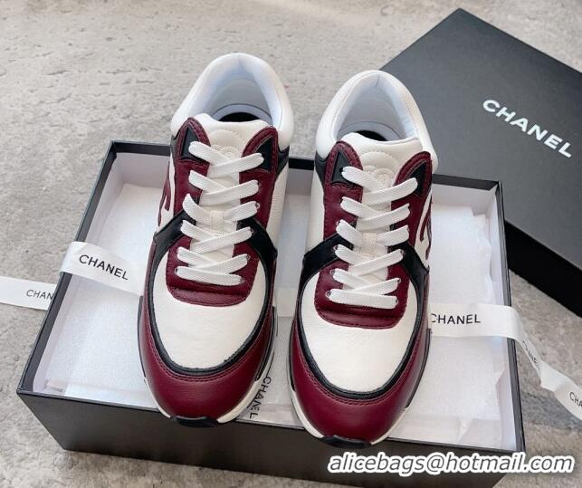 Good Product Chanel Calfskin Sneakers G45333 Burgundy 011070