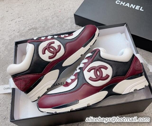 Good Product Chanel Calfskin Sneakers G45333 Burgundy 011070