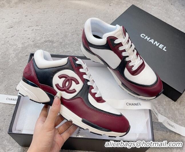 Good Product Chanel Calfskin Sneakers G45333 Burgundy 011070